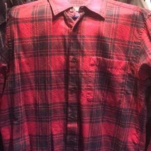 Orvis red buffalo plaid flannel shirt